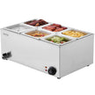 VEVOR Commercial Electric Food Warmer 6-Pan Countertop Buffet 14.3QT Bain Marie