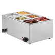 VEVOR Commercial Electric Food Warmer 6-Pan Countertop Buffet 14.3QT Bain Marie