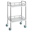 VEVOR Lab Rolling Cart, 2-Shelf Stainless Steel Rolling Cart, Lab Serving Cart with Swivel Casters, Dental Utility Cart for Clinic, Lab,  Hospital, Salon, 15.16