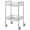 VEVOR Lab Rolling Cart, 2-Shelf Stainless Steel Rolling Cart, Lab Serving Cart with Swivel Casters, Dental Utility Cart for Clinic, Lab,  Hospital, Salon, 15.16
