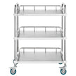 VEVOR Lab Rolling Cart, 3-Shelf Stainless Steel Rolling Cart, Lab Serving Cart with Swivel Casters, Dental Utility Cart for Clinic, Lab,  Hospital, Salon, 26.38