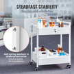 VEVOR Trolley Cart Dental Lab Trolley Steel Mobile Rolling Serving Cart 2 Tiers