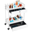 VEVOR Trolley Cart Dental Lab Trolley Steel Mobile Rolling Serving Cart 2 Tiers