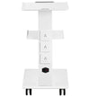 VEVOR Lab Trolley, Rolling Lab Cart with Built-in Socket, 3-Layer Metal Mobile Trolley, Tray Rolling Clinic Cart with Swivel Wheels, 220 lbs Weight Capacity, for Lab, Clinic, Beauty and Salon