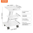 VEVOR Lab Rolling Cart 3-Layer Steel Lab Serving Cart with Wheels 220lb Loading