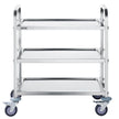 VEVOR Stainless Steel Cart, 3 Layers Lab Utility Cart 400 lbs Weight Capacity, Medical Cart with Lockable Universal Wheels, for Lab, Clinic, Kitchen, Salon