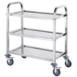 VEVOR Stainless Steel Cart, 3 Layers Lab Utility Cart 400 lbs Weight Capacity, Medical Cart with Lockable Universal Wheels, for Lab, Clinic, Kitchen, Salon