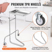 VEVOR Stainless Steel Lab Cart with Single Tray & 2 Silent Wheels for Lab Clinic
