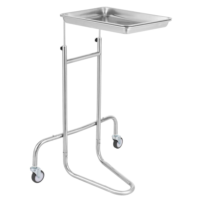 VEVOR Stainless Steel Lab Cart with Single Tray & 2 Silent Wheels for Lab Clinic