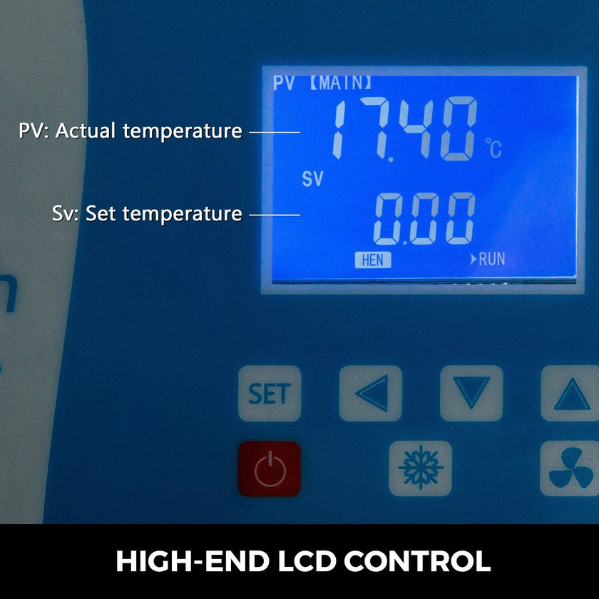 VEVOR Laboratory Chiller Circulator 6L Chiller Lab -5? Low Temperature Cooling Liquid Circulator Pump Chiller Lab Recirculating Chiller Water Bath Recirculating Water Cooling Chiller for Laboratory