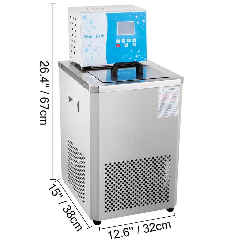 VEVOR Laboratory Chiller Circulator 6L Chiller Lab -5? Low Temperature Cooling Liquid Circulator Pump Chiller Lab Recirculating Chiller Water Bath Recirculating Water Cooling Chiller for Laboratory