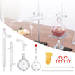 VEVOR Lab Distillation Kit, 3.3 Boro Lab Glassware Distillation Kit with 24, 40 Joint, 1000ml Essential Oil Distillation Apparatus Kit, 14 pcs Set of Glassware Equipment