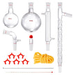 VEVOR Lab Distillation Kit, 3.3 Boro Lab Glassware Distillation Kit with 24, 40 Joint, 1000ml Essential Oil Distillation Apparatus Kit, 14 pcs Set of Glassware Equipment