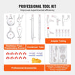 VEVOR Lab Distillation Kit, 3.3 Boro Lab Glassware Distillation Kit with 24, 40 Joint, 1000ml Essential Oil Distillation Apparatus Kit, 29 pcs Set of Glassware Equipment