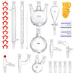 VEVOR Lab Distillation Kit, 3.3 Boro Lab Glassware Distillation Kit with 24, 40 Joint, 1000ml Essential Oil Distillation Apparatus Kit, 29 pcs Set of Glassware Equipment