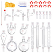 VEVOR Lab Distillation Kit, 3.3 Boro Lab Glassware Distillation Kit with 24, 40 Joint, 1000ml Essential Oil Distillation Apparatus Kit, 32 pcs Set of Glassware Equipment
