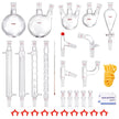 VEVOR Lab Distillation Kit, 3.3 Boro Lab Glassware Distillation Kit with 24, 40 Joint, 1000ml Essential Oil Distillation Apparatus Kit, 32 pcs Set of Glassware Equipment