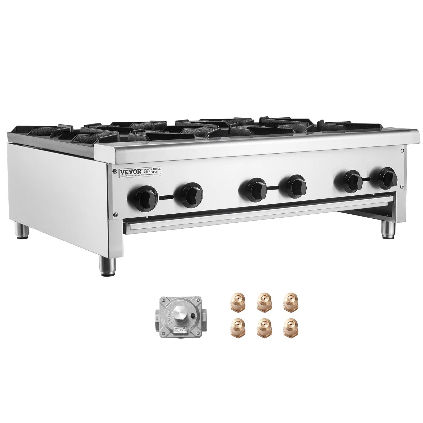 VEVOR Commercial Gas Range Stove 6 Burners Countertop Cooking Hot Plate Kitchen
