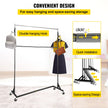 VEVOR Z Rack, Industrial Grade Z Base Garment Rack, Height Adjustable Rolling Z Garment Rack, Sturdy Steel Z Base Clothing Rack w/ Lockable Casters, for Home Clothing Store w/ Add-on Hang Rail Black