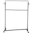 VEVOR Z Rack, Industrial Grade Z Base Garment Rack, Height Adjustable Rolling Z Garment Rack, Sturdy Steel Z Base Clothing Rack w/ Lockable Casters, for Home Clothing Store w/ Add-on Hang Rail Black