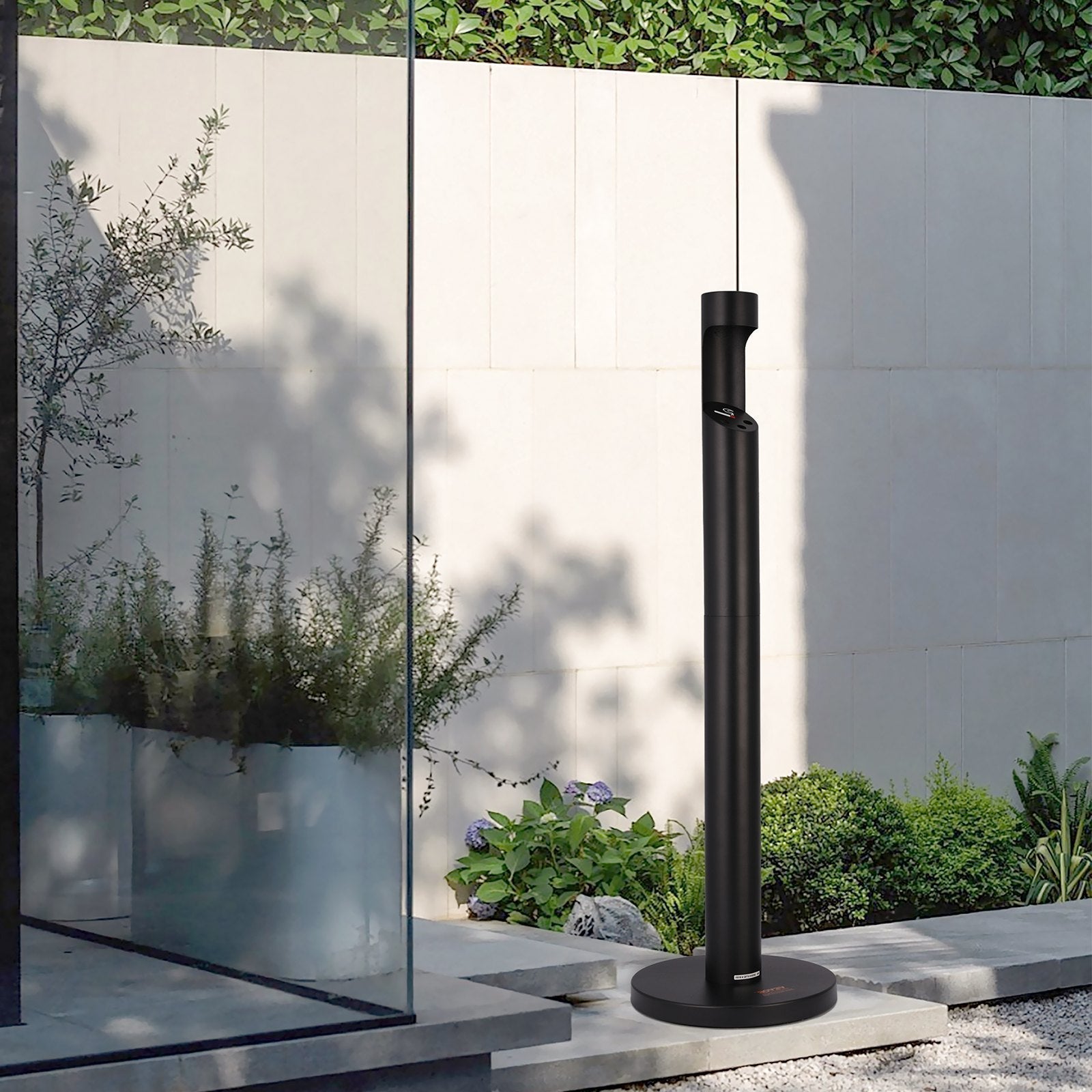 VEVOR Cigarette Butt Receptacle Freestand Outdoor Cylinder Butt Disposal Black