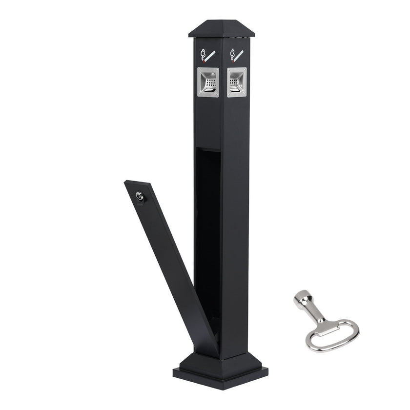 VEVOR Cigarette Butt Receptacle with 4 Disposal Openings Butt Disposal Black