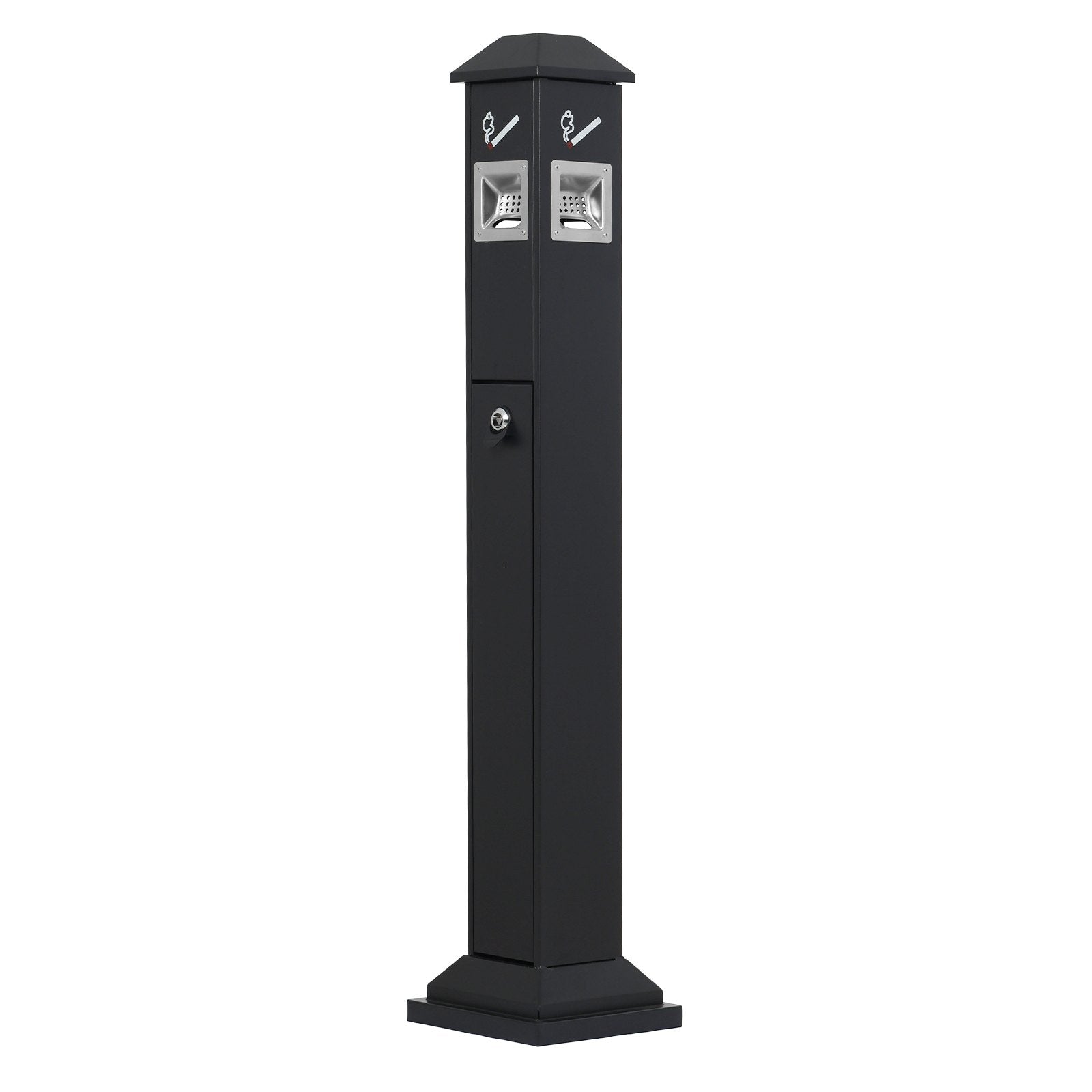 VEVOR Cigarette Butt Receptacle with 4 Disposal Openings Butt Disposal Black