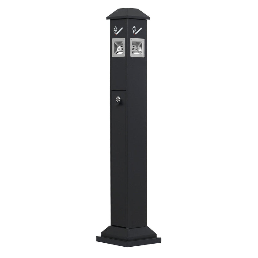VEVOR Cigarette Butt Receptacle with 4 Disposal Openings Butt Disposal Black