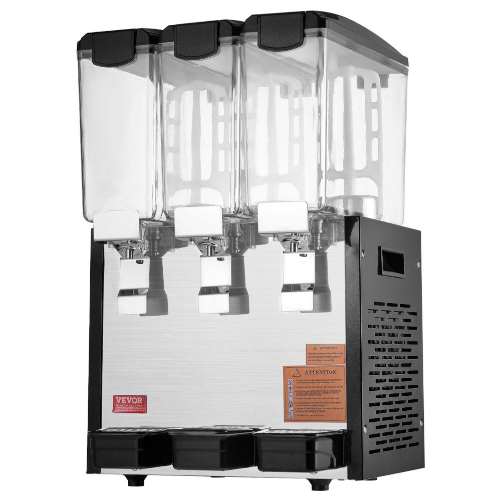 VEVOR Commercial Beverage Dispenser 10L x 3 Tanks Cold Juice Ice Drink Dispenser