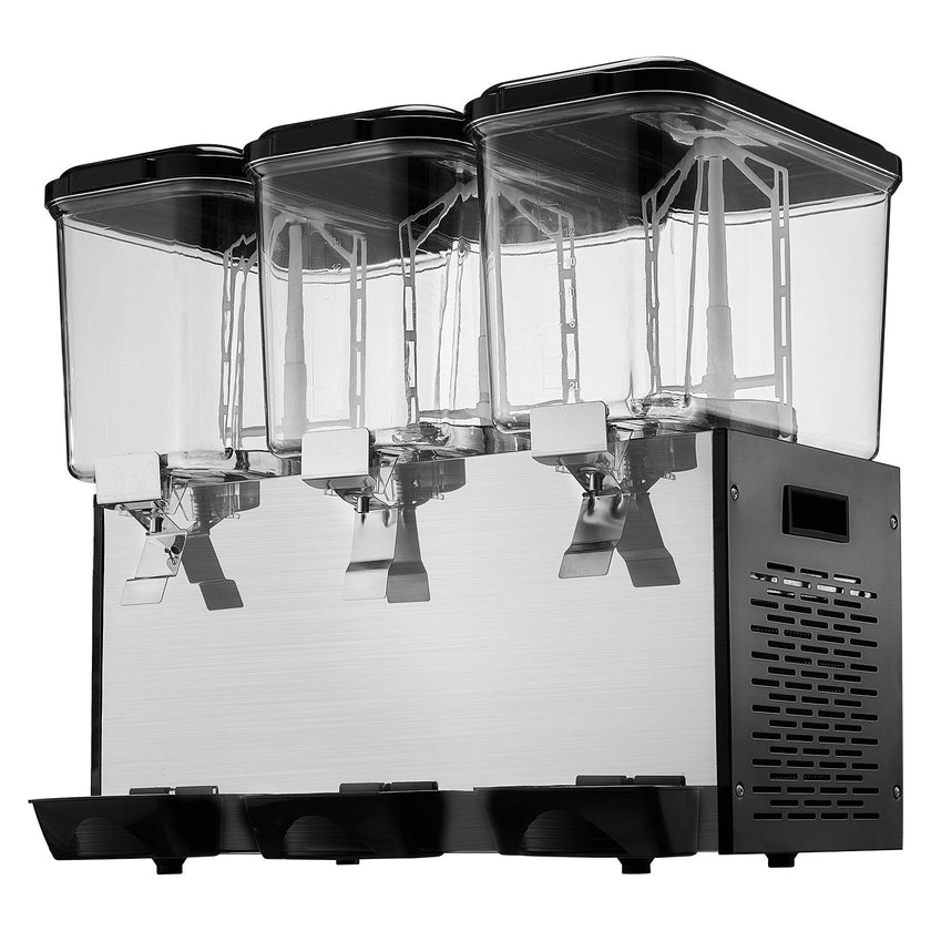 VEVOR Commercial Beverage Dispenser 18L x 3 Tanks Cold Juice Ice Drink Dispenser