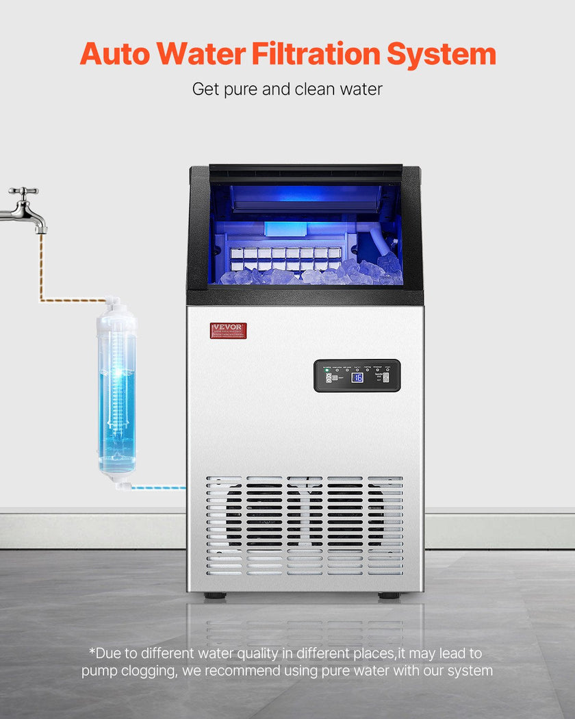 VEVOR Commercial Ice Maker Freestanding Cabinet Machine 80lbs/24H 36 Ice Cubes