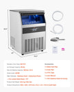 VEVOR Commercial Ice Maker Freestanding Cabinet Machine 160lbs/24H 80 Ice Cubes