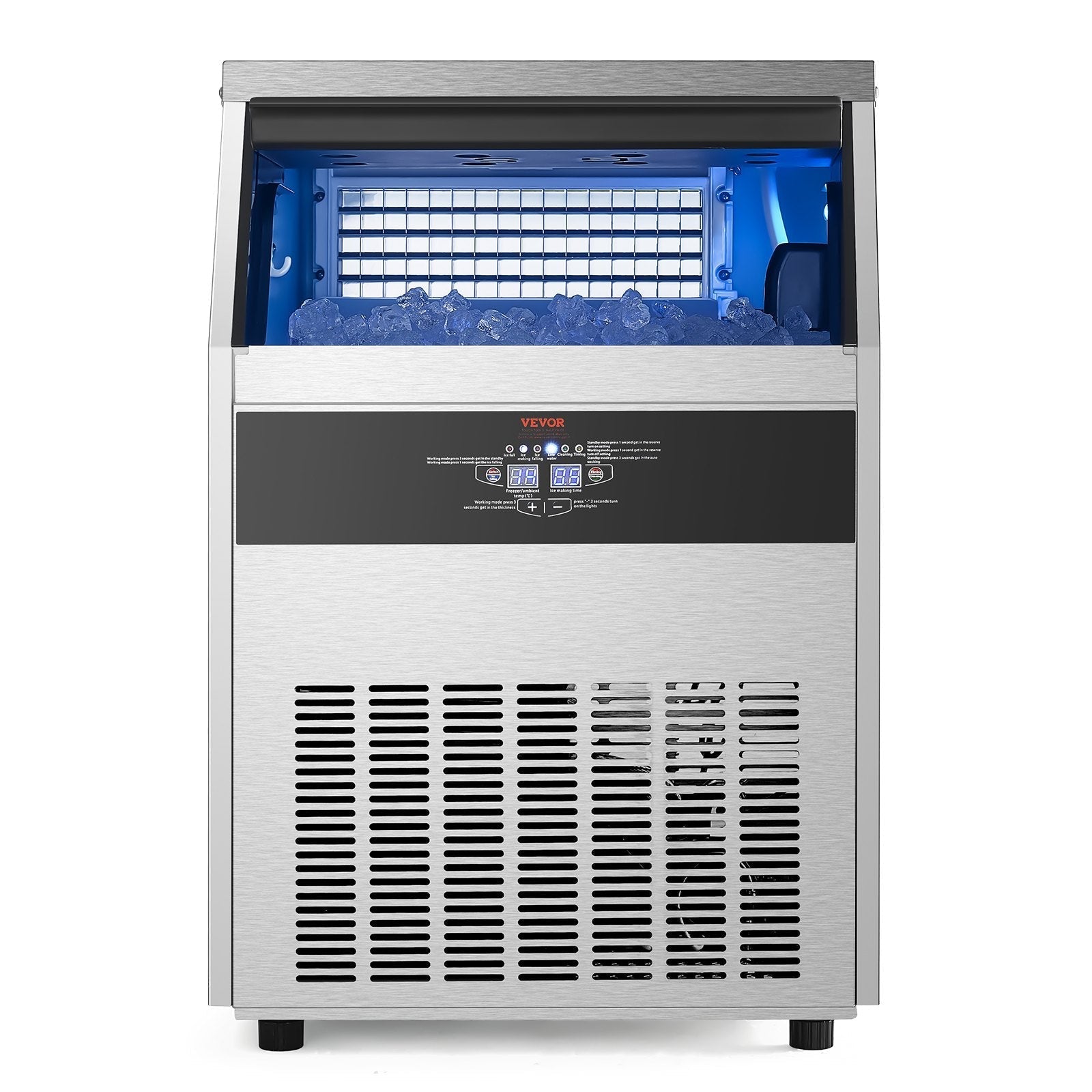 VEVOR Commercial Ice Maker Freestanding Cabinet Machine 160lbs/24H 80 Ice Cubes
