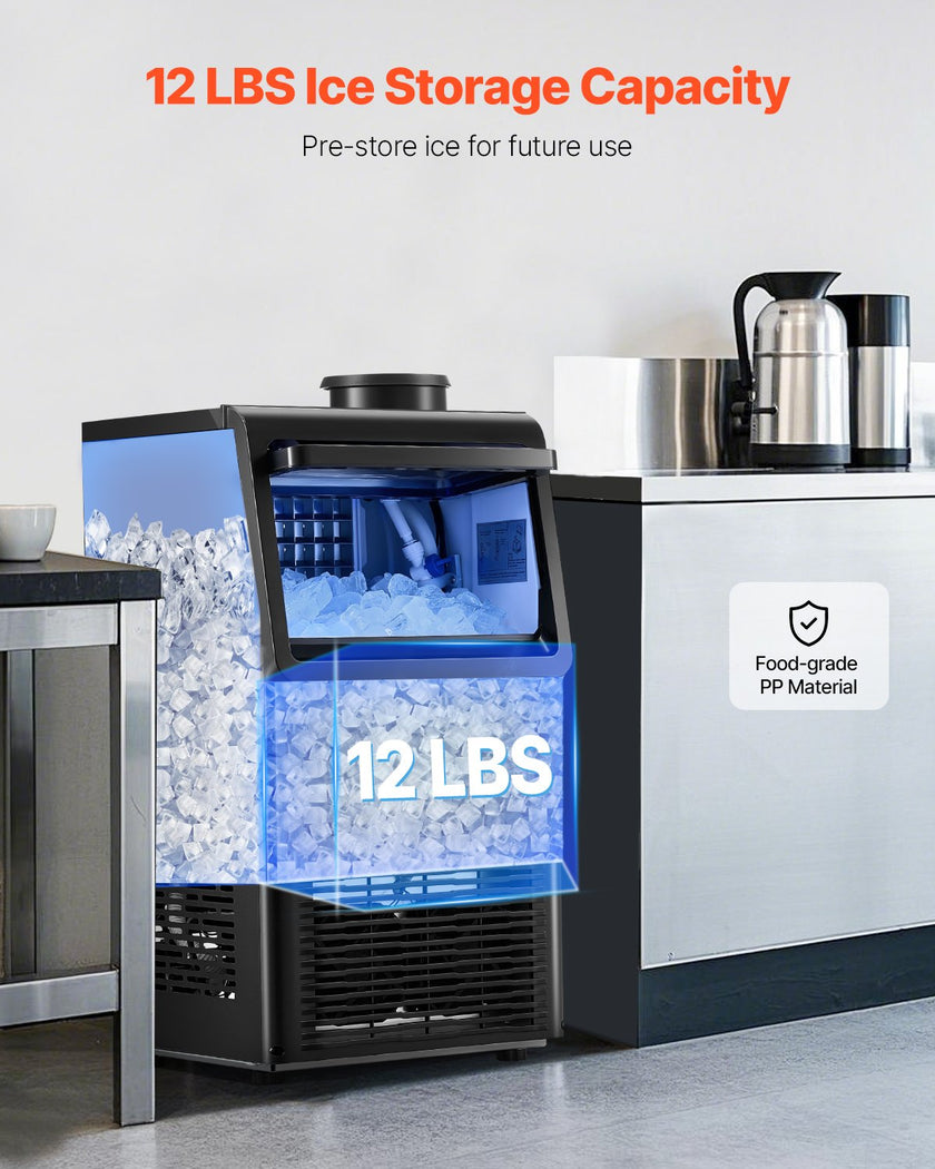 VEVOR Commercial Ice Maker Freestanding Cabinet Machine 70lbs/24H 36 Ice Cubes