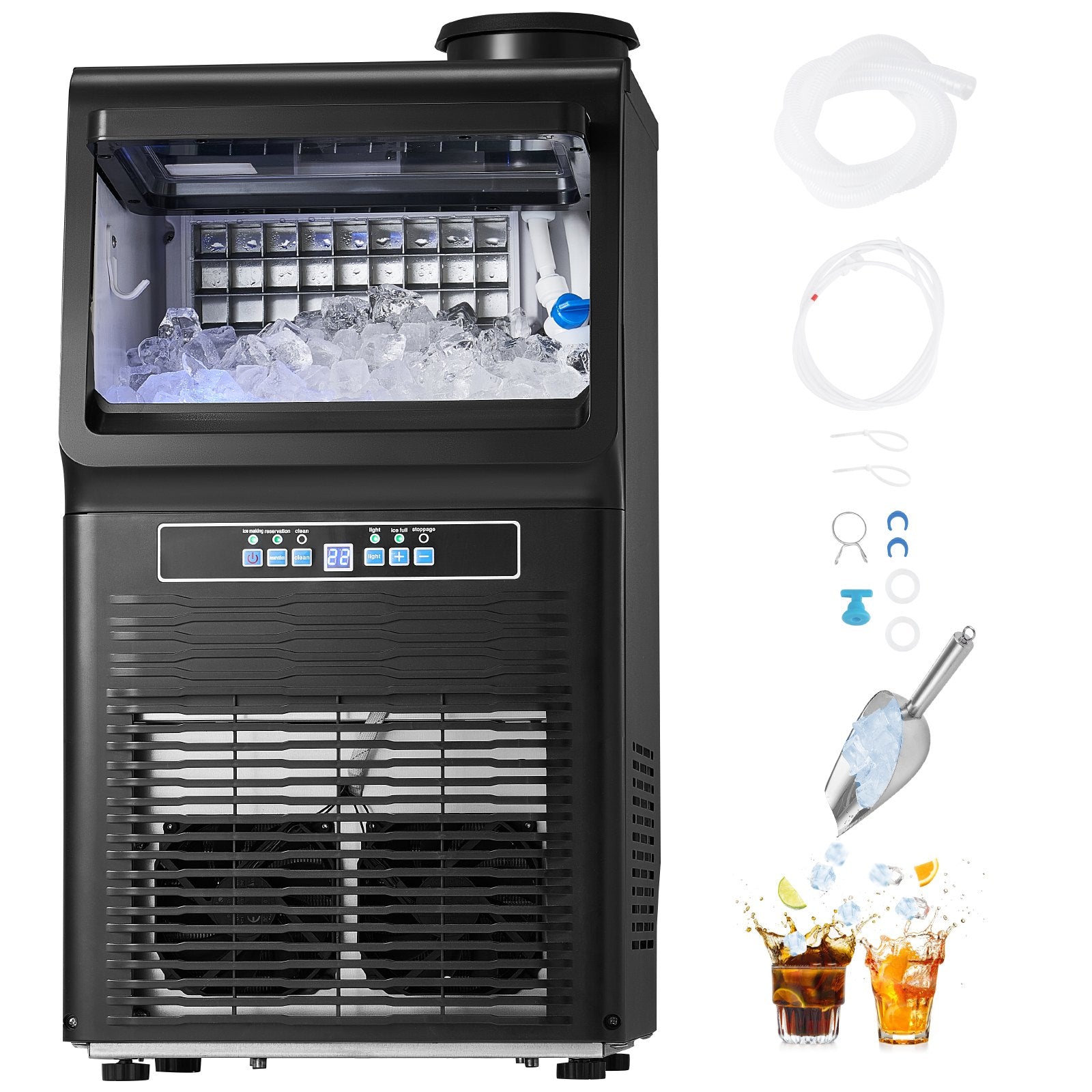 VEVOR Commercial Ice Maker Freestanding Cabinet Machine 70lbs/24H 36 Ice Cubes