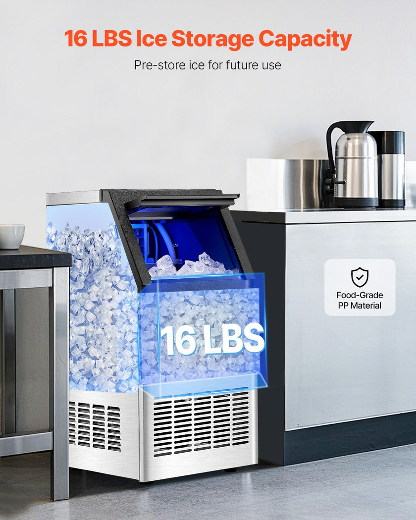 VEVOR Commercial Ice Maker Freestanding Cabinet Machine 100lbs/24H 36 Ice Cubes