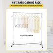 VEVOR Z Rack, Industrial Grade Z Base Garment Rack, Height Adjustable Rolling Z Garment Rack, Sturdy Steel Z Base Clothing Rack w/ Lockable Casters for Home Garment Store Display Commercial Use Silver