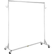 VEVOR Z Rack, Industrial Grade Z Base Garment Rack, Height Adjustable Rolling Z Garment Rack, Sturdy Steel Z Base Clothing Rack w/ Lockable Casters for Home Garment Store Display Commercial Use Silver