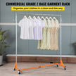 VEVOR Z Rack, Industrial Grade Z Base Garment Rack, Height Adjustable Rolling Z Garment Rack, Sturdy Steel Z Base Clothing Rack w/ Lockable Casters for Home Garment Store Display Commercial Use Orange