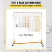 VEVOR Z Rack, Industrial Grade Z Base Garment Rack, Height Adjustable Rolling Z Garment Rack, Sturdy Steel Z Base Clothing Rack w/ Lockable Casters for Home Garment Store Display Commercial Use Orange