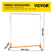 VEVOR Z Rack, Industrial Grade Z Base Garment Rack, Height Adjustable Rolling Z Garment Rack, Sturdy Steel Z Base Clothing Rack w/ Lockable Casters for Home Garment Store Display Commercial Use Orange