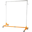 VEVOR Z Rack, Industrial Grade Z Base Garment Rack, Height Adjustable Rolling Z Garment Rack, Sturdy Steel Z Base Clothing Rack w/ Lockable Casters for Home Garment Store Display Commercial Use Orange