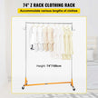 VEVOR Z Rack, Industrial Grade Z Base Garment Rack, Height Adjustable Rolling Z Garment Rack, Sturdy Steel Z Base Clothing Rack w/ Lockable Casters, for Home Clothing Store Display Orange (3 Sets)