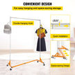 VEVOR Z Rack, Industrial Grade Z Base Garment Rack, Height Adjustable Rolling Z Garment Rack, Sturdy Steel Z Base Clothing Rack w/ Lockable Casters, for Home Clothing Store Display Orange (3 Sets)