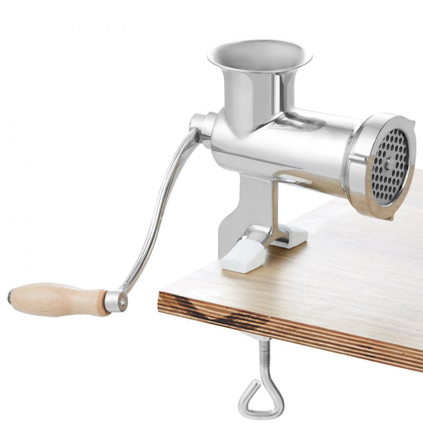 VEVOR Meat Grinders, All Parts Stainless Steel, Hand Operated Meat Grinding Machine with Tabletop Clamp, 2 Grinding Plates & Sausage Stuffer, Ideal for Home Kitchen Restaurant Butcher’s Shop