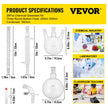 VEVOR New Laboratory Glassware 24/40 Chemistry Glassware 29PCS Chemistry Lab Glassware Kit 250 1000ml for Distillations Separation Purification Synthesis