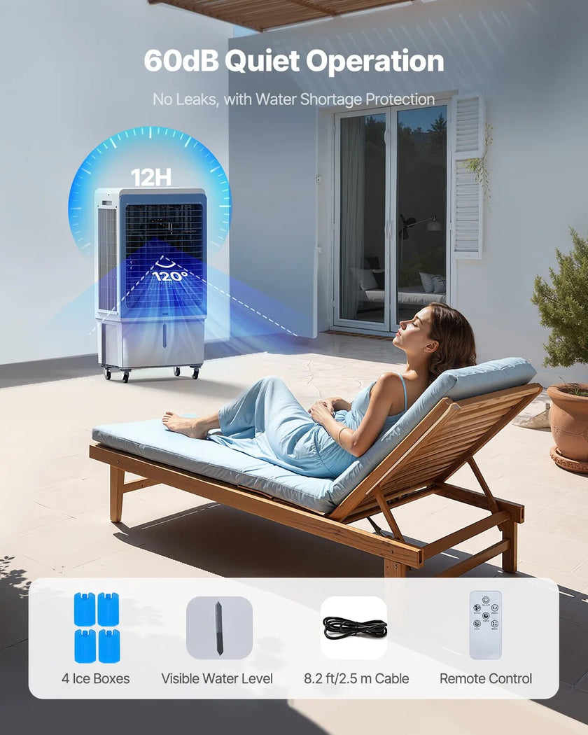 VEVOR Evaporative Air Cooler 4129 CFM 12.7 Gal Water Tank Portable Swamp Cooler