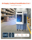 VEVOR Evaporative Air Cooler 3100 CFM 9 Gal Water Tank Portable Swamp Cooler