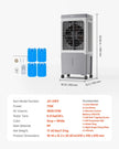 VEVOR Evaporative Air Cooler 1800 CFM 6.8 Gal Water Tank Portable Swamp Cooler