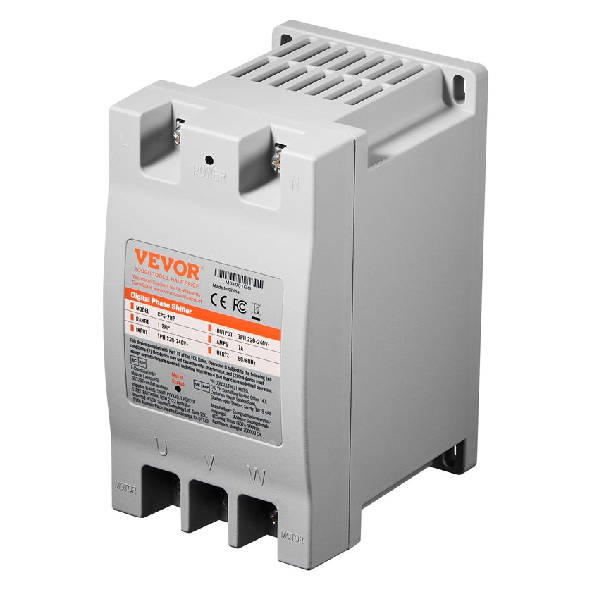 VEVOR 3 Phase Converter 2HP 7A 220V Single to 3 Phase 220V-240V Input/Output